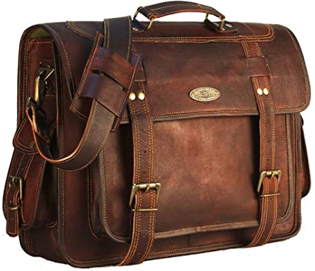 Amazon.com: 18 Inch Leather Messenger Bag briefcases for Men .