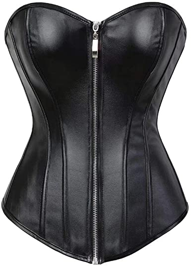 Amazon.com: Leather Corsets for Women Bustier Lingerie Top Punk .