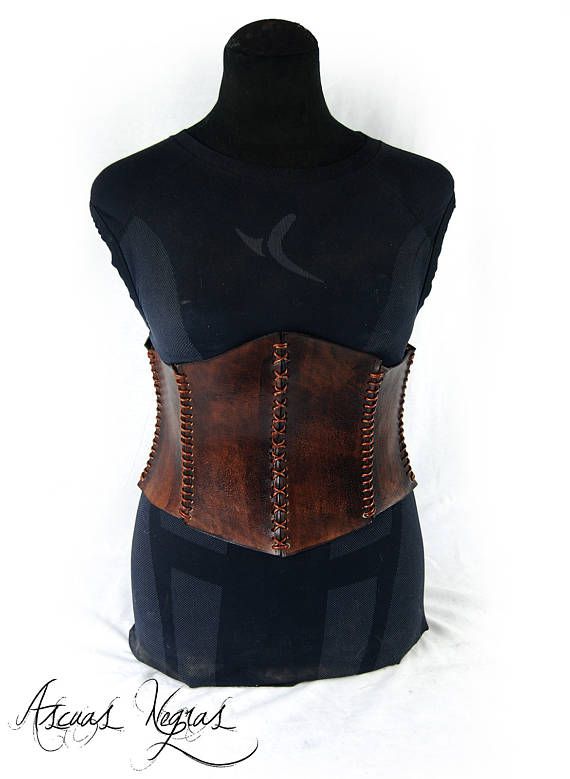 Medieval leather corset. Leather armor. Party corset. Viking .