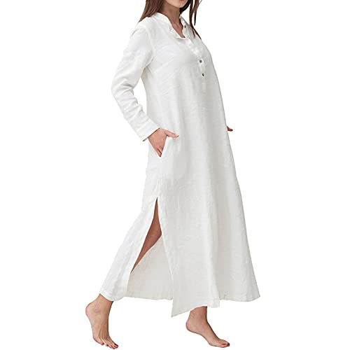 White Linen Dresses: Amazon.c