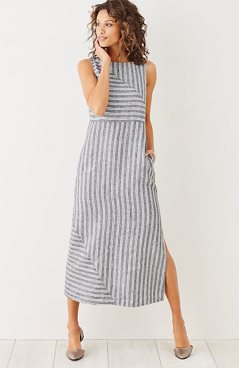 long striped linen dress - J. Jill … | Clothes for women, Clothes .