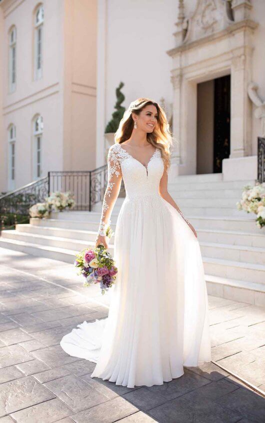 Casual Long-Sleeved Wedding Dress - Stella York Wedding Dress