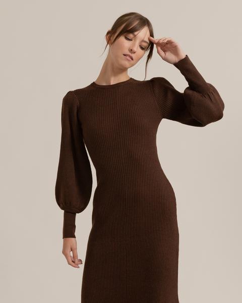 Zoey Long-Sleeved Ribbed Midi Dress | Modern Citiz
