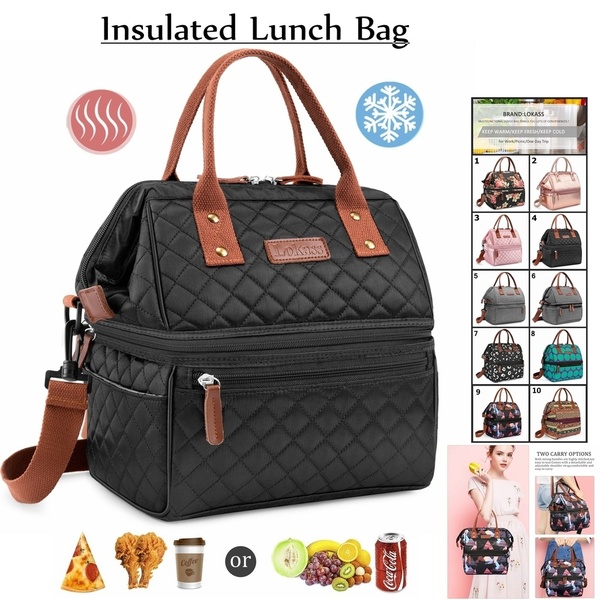 LOKASS New Fashion Insulated Lunch Bag Women Tote Bag Shoulder Bag .