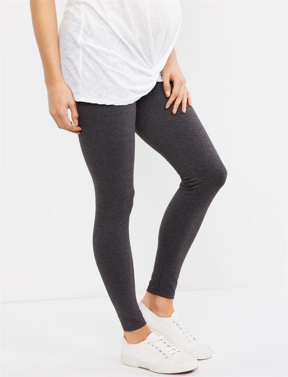 Essential Stretch Secret Fit Belly Heathered Maternity Leggings .
