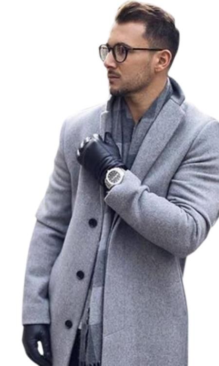 Alberto Nardoni Light Grey Wool Over Coat For Men | Jackets men .