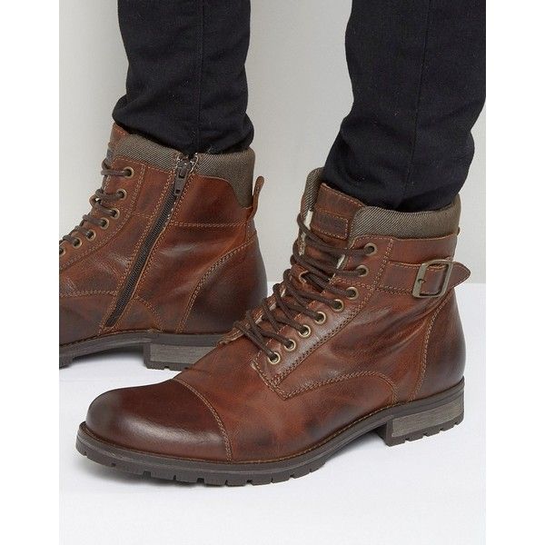 Jack & Jones Albany Warm Leather Boots ($138) ❤ liked on Polyvore .
