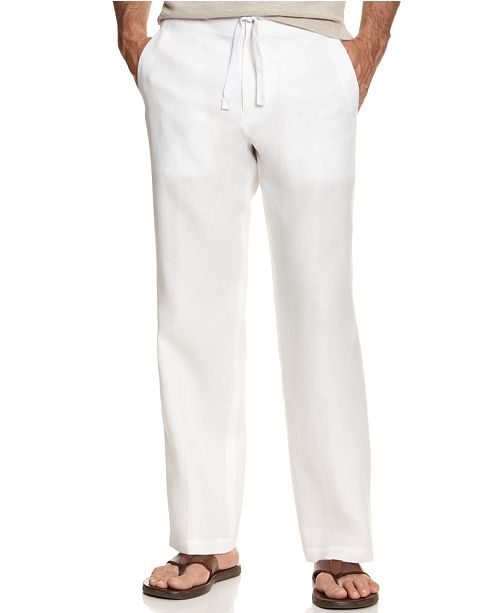 Tasso Elba Men's Drawstring Linen Pants, Created for Macy's .