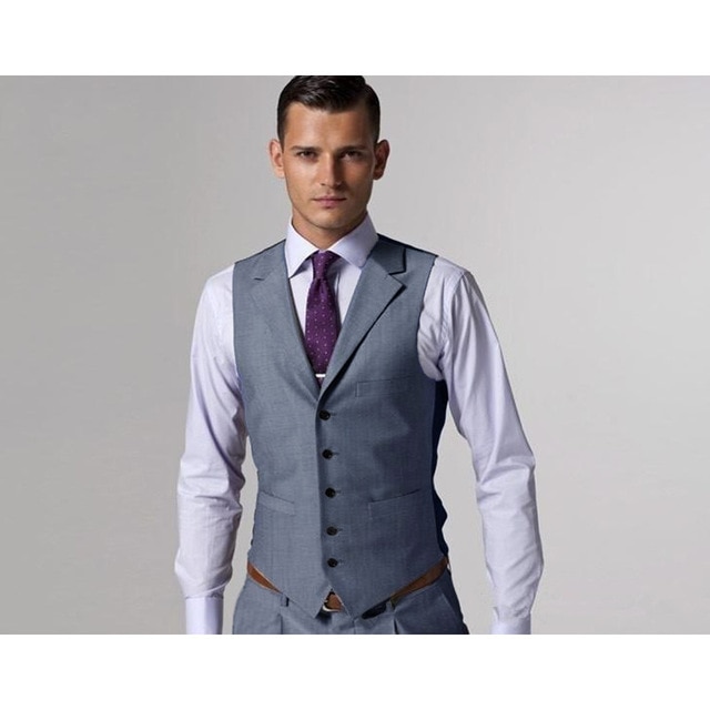 2017 Classic Mens Vest Suit Vests With Collar Groom Wedding .