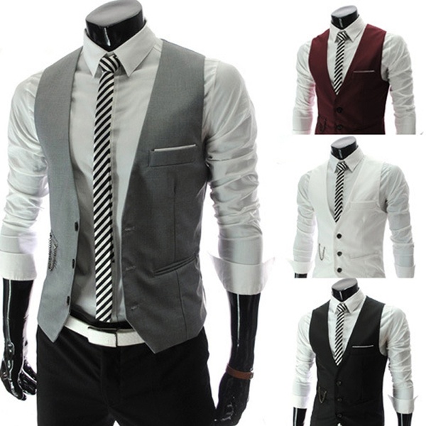 Fashion Suit Vests For Men Slim Fit Mens Vest Waistcoat Gilet .