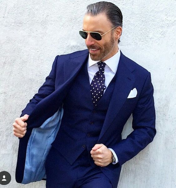 2018 Tailored Navy Blue Suit Men Groom Tuxedo Wedding Suits for .