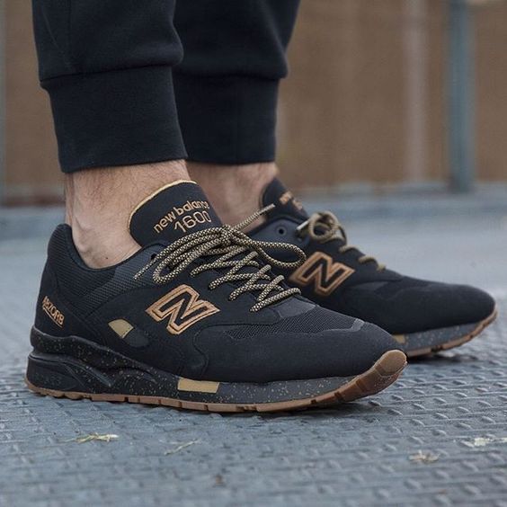 New Balance 1600 BLACK/GOLD | Sneakers men, Trendy sneakers, Shoes .