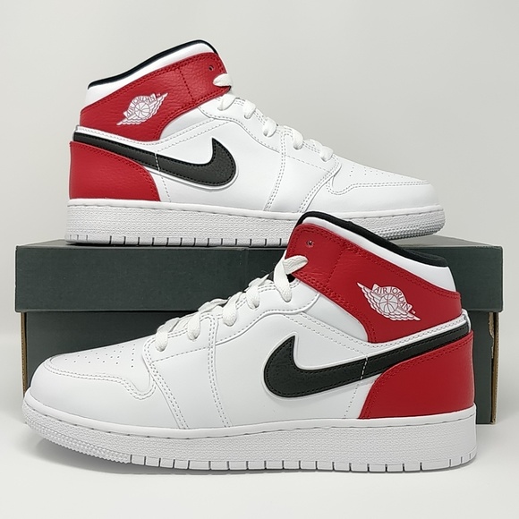Jordan Shoes | Nike Air Retro I 1 Mid White Red 554725116 | Poshma