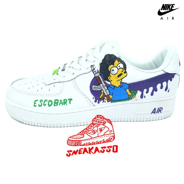Nike Air Force One 1 Original Custom Shoes Simpsons Escobart Pablo .