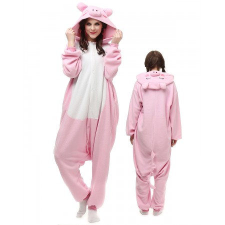 Pink Pig Kigurumi Onesie Pajamas Animal Costumes For Adu