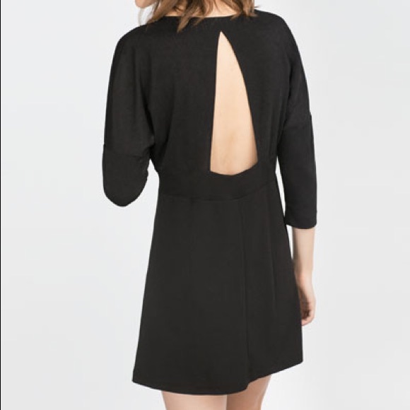 Zara Dresses | Black Open Back Dress | Poshma