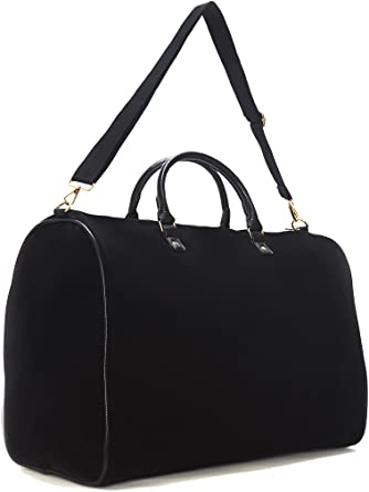Amazon.com | Womens Black Weekender Bag, Duffle Bag, Overnight Bag .