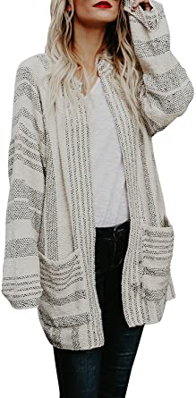 Womens Oversized Cardigan Sweaters Casual Long Sleeve Open Front .