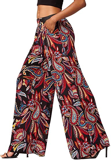 Palazzo Pants with Pockets for Women - Many Colors and Prints .