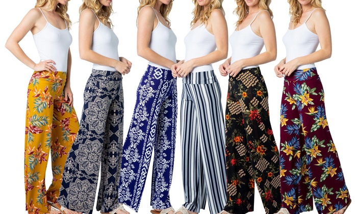 Acting Pro Women's Stretchy Wide-Leg Printed Palazzo Pants | Group