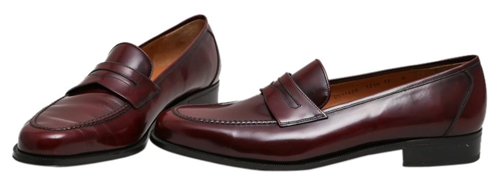 Salvatore Ferragamo Brown Mens Leather Penny Loafers Flats Size US .