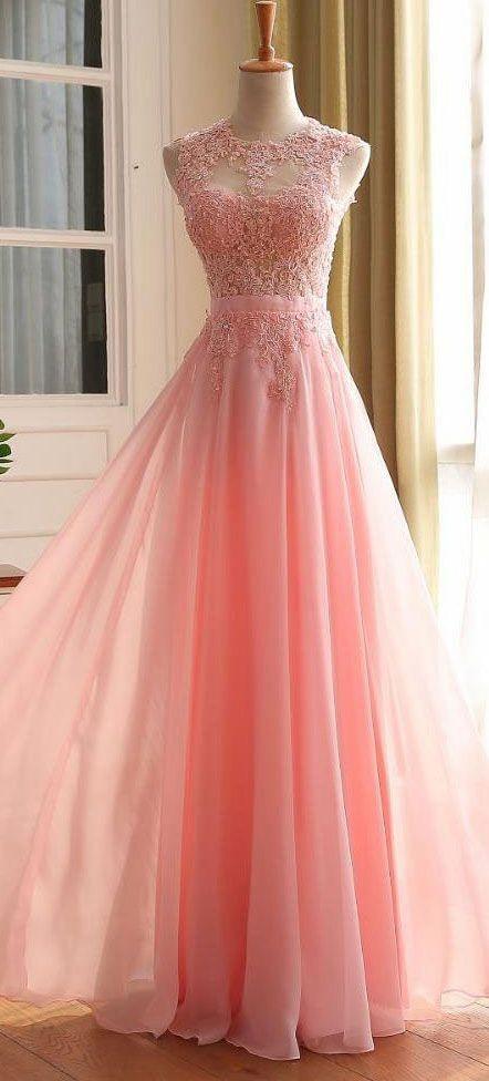 Fashionable Pink Prom Dress with Heart Shape Back, Prom Dresses .