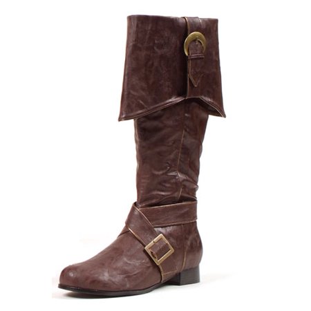 ELLIE SHOES - Mens Knee High Pirate Boots Brown Halloween .