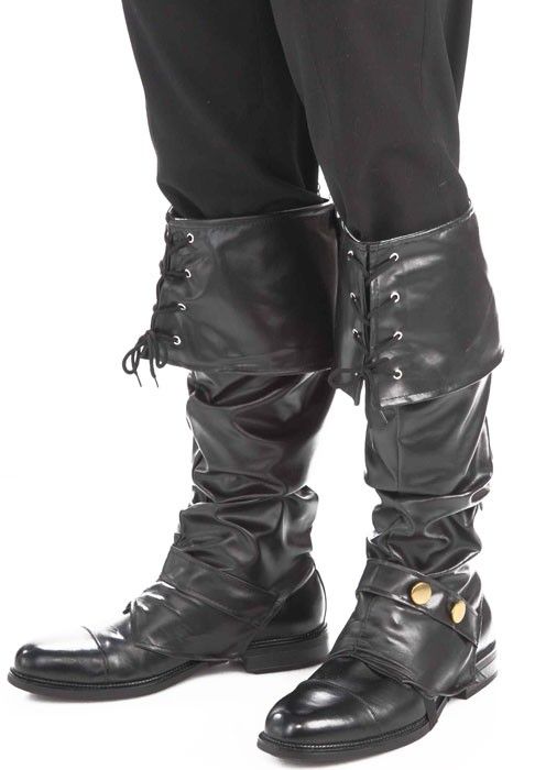 Men's Pirate Boot Covers in Black Vinyl | Mens pirate boots .