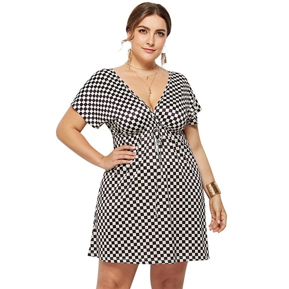 when's happy hour Dresses | New Check Black And White Plus Size .