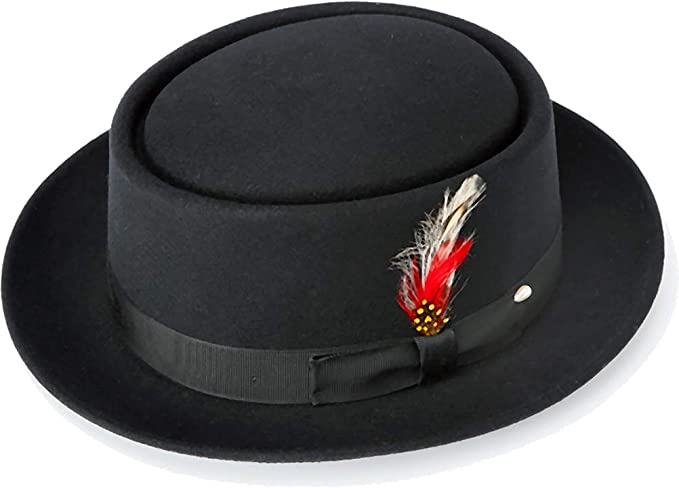New Mens 100% Wool Black Porkpie (Pork Pie) Hat at Amazon Men's .