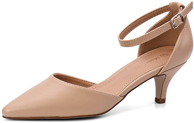 Amazon.com | Moda Chics Women's Low Kitten Heel Dress Pump Shoes .