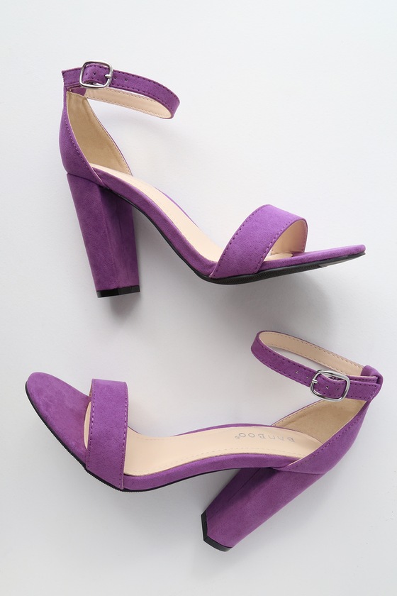 Cute Purple Heels - Ankle Strap Heels - Dress Sanda