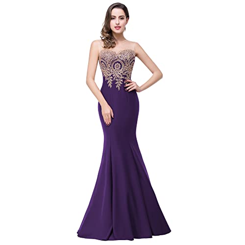 Dark Purple Prom Dress Long: Amazon.c