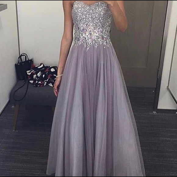 Dresses | Purple Prom Dress W Jeweled Bodice | Poshma
