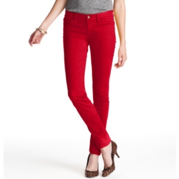 LOFT Pants | Red Modern Skinny Jeans | Poshma