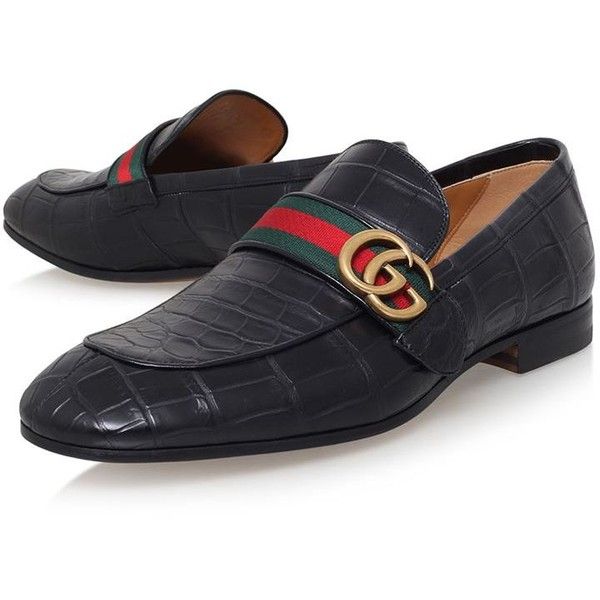 Gucci Revolt Crocodile Skin Loafers ($2,115) ❤ liked on Polyvore .