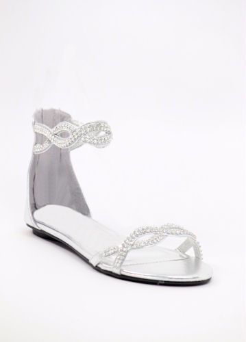Silver Wedding Shoes flat with rhinestones (Style 800-45) at http .