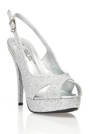 Maybe something simple like this... | Silver high heel sandals .
