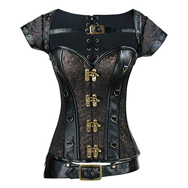 Victorian Vintage Brocade Costume Steampunk Overbust Corsets Tops .