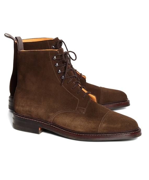 Men's Peal and Co. Brown Suede Derby Boots | Brooks Brothe