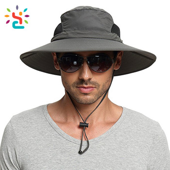 Men's Wide Brim Sun Hat Waterproof Sun Protection Bucket Hat .