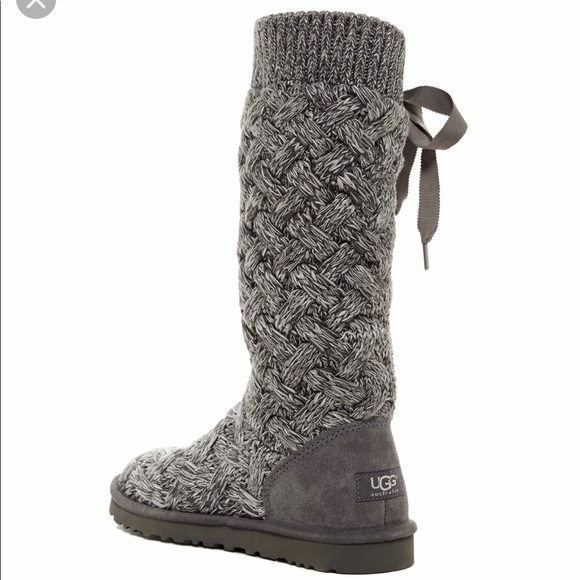 UGG Shoes | Side Lace Up Sweater Boots 1008686 Gray 7 | Poshma