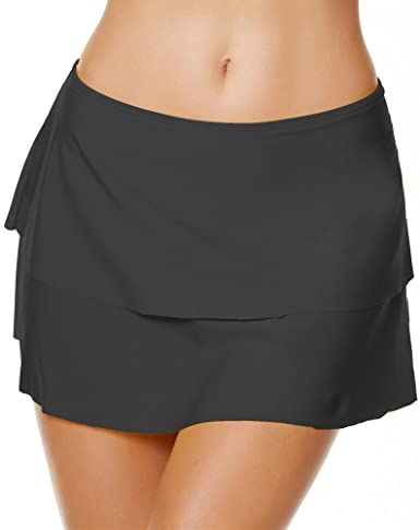 Amazon.com: upandfast Women's Swim Skirts Solid Skirted Bikini .