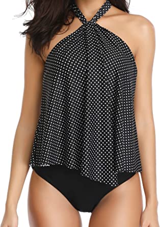 Amazon.com: Yonique Halter Flyaway Tankini Swimsuits for Women 2 .