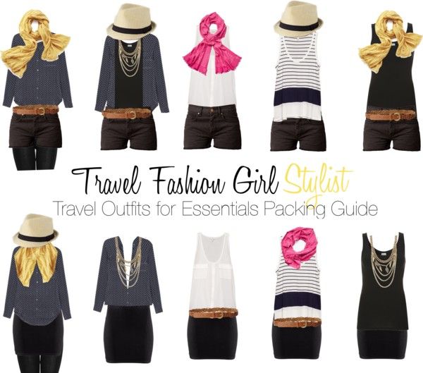 Mix and Match Travel Clothing - 8 pieces of clothing make 26 .