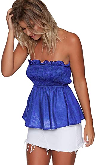 Tube Tops for Women Strapless Tops Sexy Summer Crop Top at Amazon .