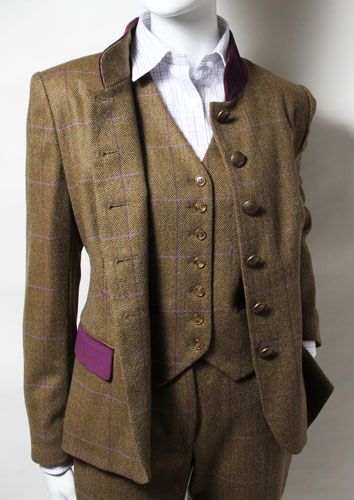 Ladies Tweed Suit & Waistcoat. I love the splash of colour on the .