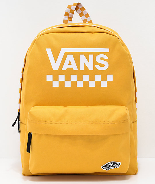 Vans Sporty Realm Yellow Checkerboard Backpack | Zumi