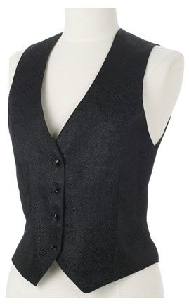 Black Glitter Brocade Womens Vest | Coletes feminin
