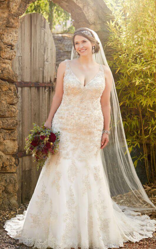 Wedding Dresses | Pearl Plus Size Beaded Vintage Wedding Gown .